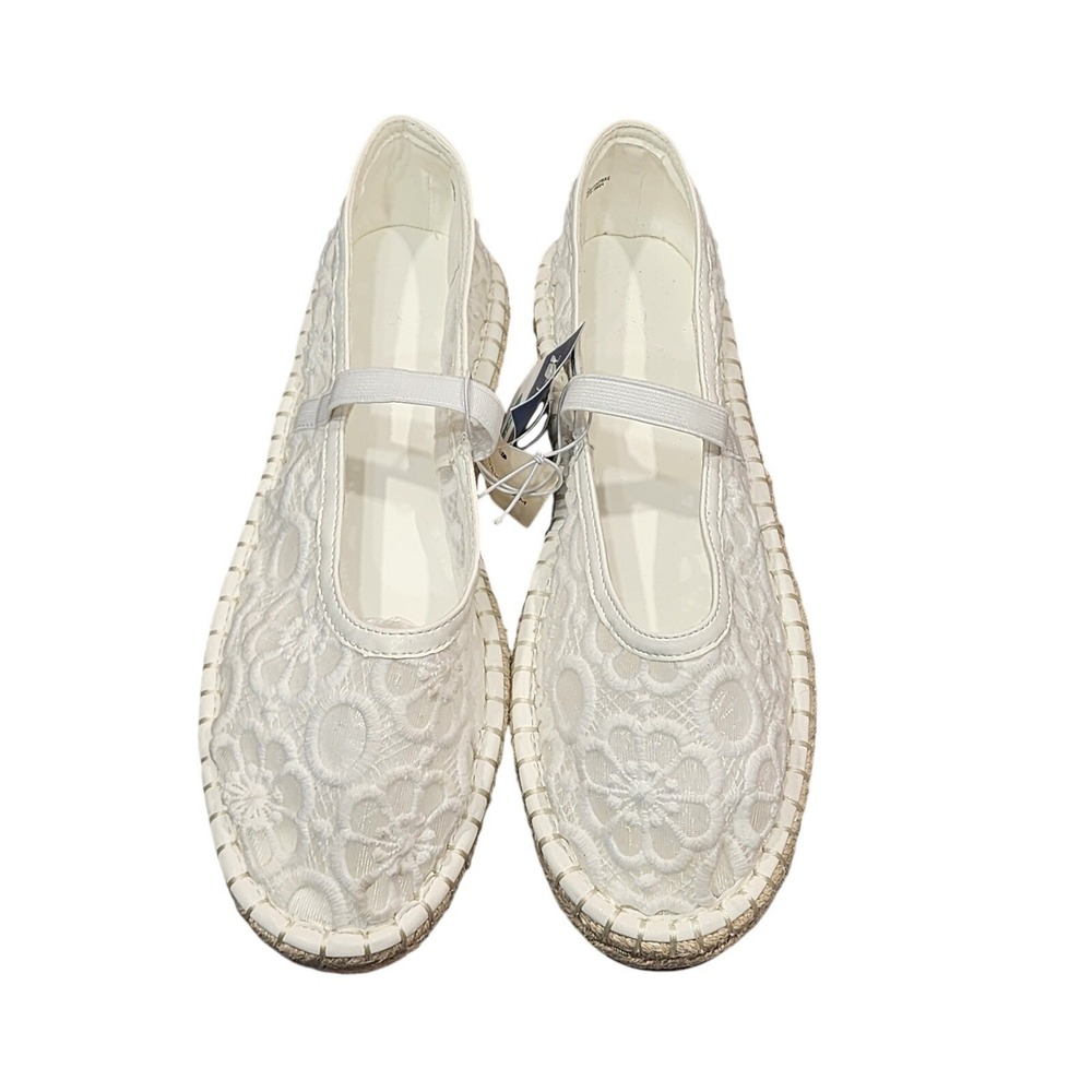Universal Thread Celia Floral‎ Lace Mary Jane Espadrille Flat Shoes Memory Foam - Picture 5 of 7